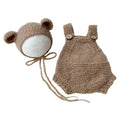 Newborn Photography Props Bear Costume Hat Suspenders Pants Photo Romper Baby Photo Clothes Baby Photoshoots Outfit